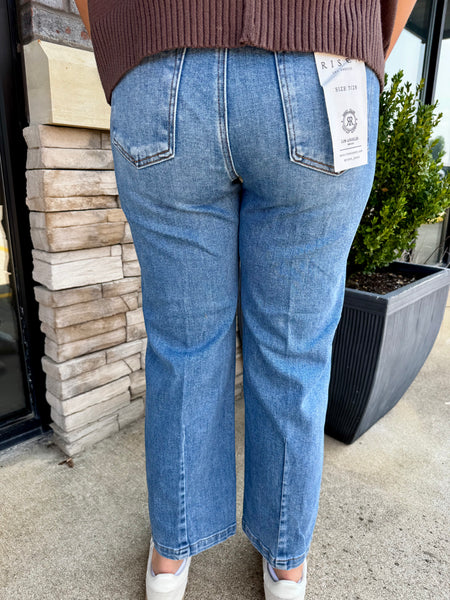 Risen High-Rise Cropped Tapered Boyfriend Jeans