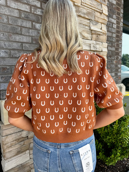 Lucky Horseshoe Vintage Cardigan