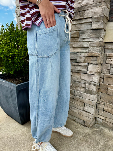 Azure Baggy Mineral Wash Pants