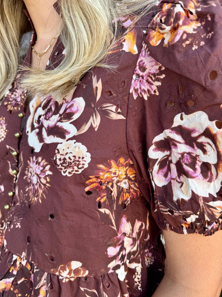 Autumn Romance Floral Blouse