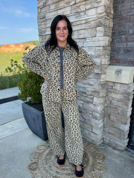 Relax & Roar Leopard Drawstring Pants