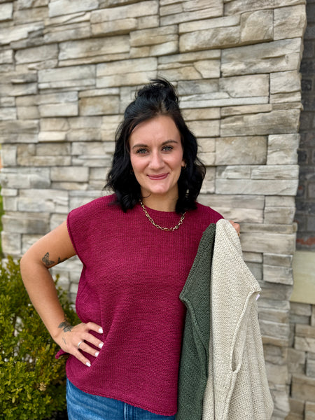 The Haven Textured Knit Top Cabernet