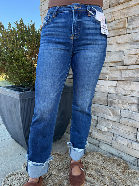 jeans with a cuff distressed