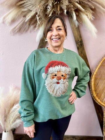 Faux Yarn Santa Sweatshirt