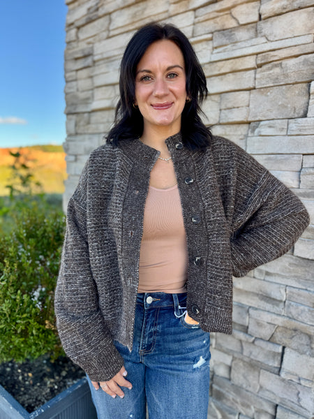 The Mocha Marled Knit Cardigan