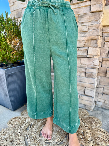 Weekend Mood Acid Wash Wide Leg Pants