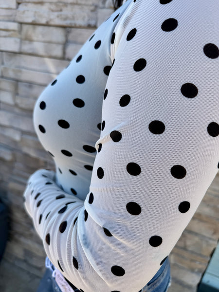 The Midnight Dot Mesh Top