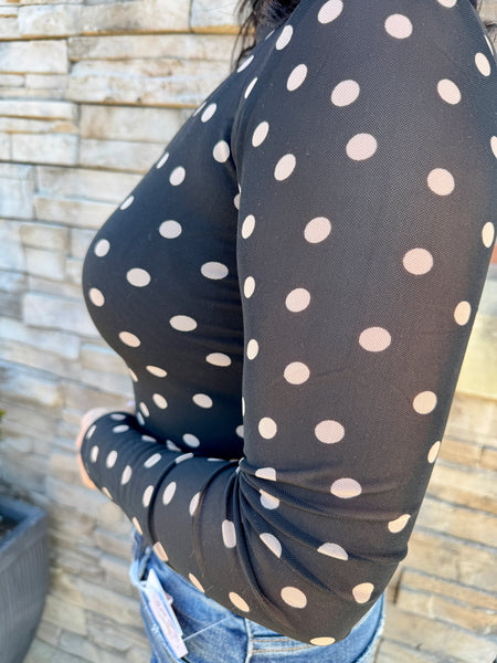 The Ivory Dot After Dark Mesh Top