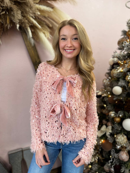 Sequin Textured Holiday Jacket