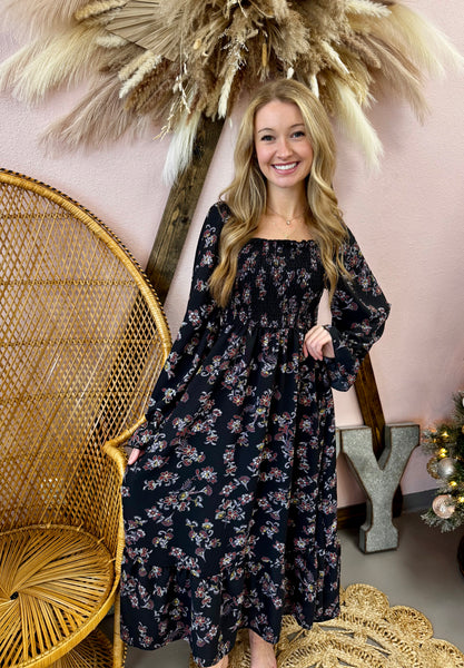 Fit And Flare Floral Maxi Dress