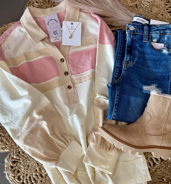 Buttoned In Knit Top