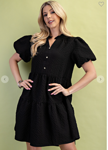 Puff Sleeve Mini Dress