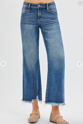 Risen Mid Rise Crop Straight Jeans