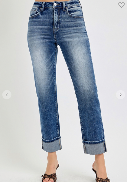 Risen High Rise Cuffed Jeans