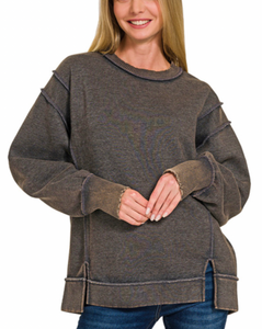 Exposed Seam Sweatshirt Black