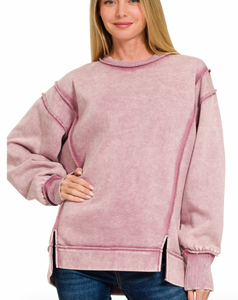 Exposed Seam Sweatshirt Rose