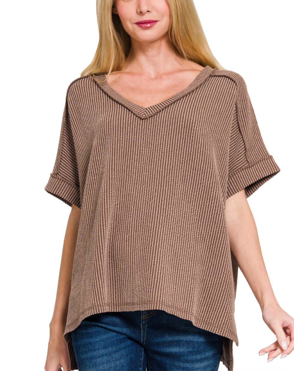 Your Favorite RIbbed Top Brown