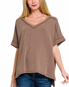 Your Favorite RIbbed Top Brown