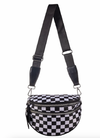 Double Zip Sling Bum Bag Checkered