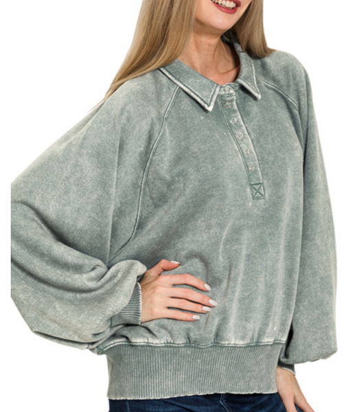 Olivia Button Up Sweatshirt