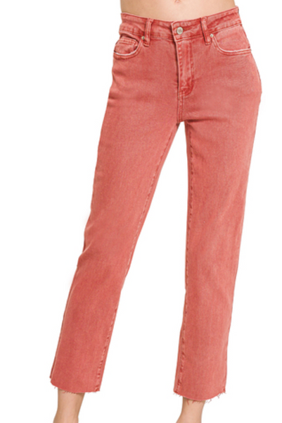Cropped Straight Jeans Cabernet