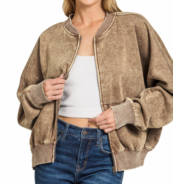 Acid Wash Jacket Mocha