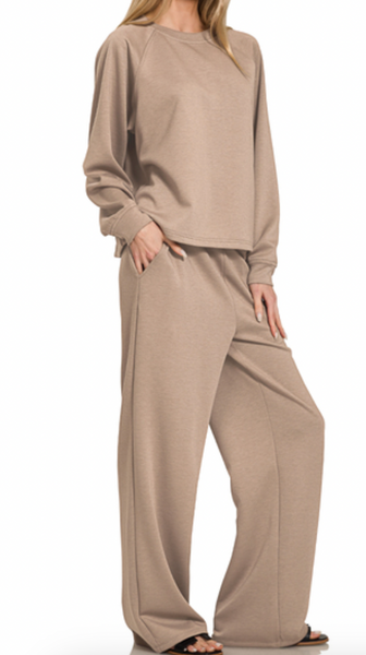 Scuba Pullover and Pants Set Cocoa