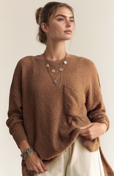 Textured Yarn Relaxed Fit Sweater