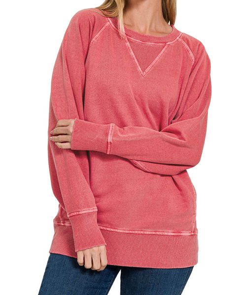 Cuddle Weather Pullover Red