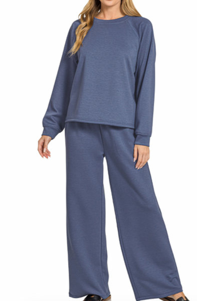 Scuba Pullover Pants Set Blue