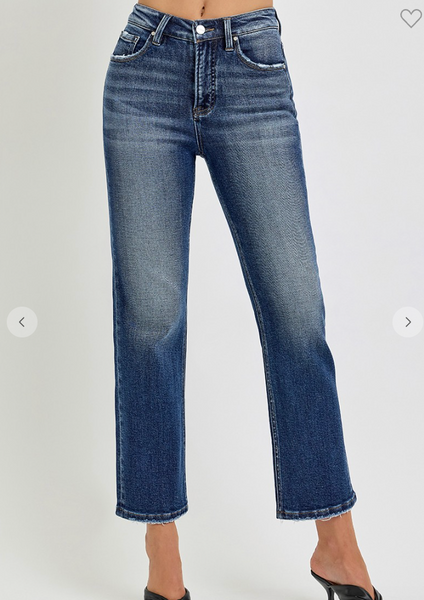 Polly RIsen High Rise Crop Straight Jeans