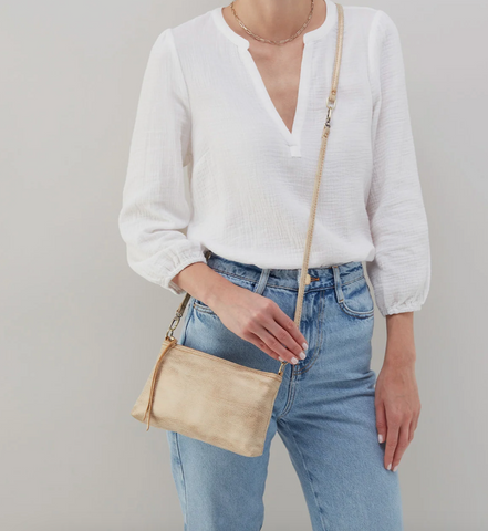 HOBO Darcy Crossbody Metallic Gold Leaf