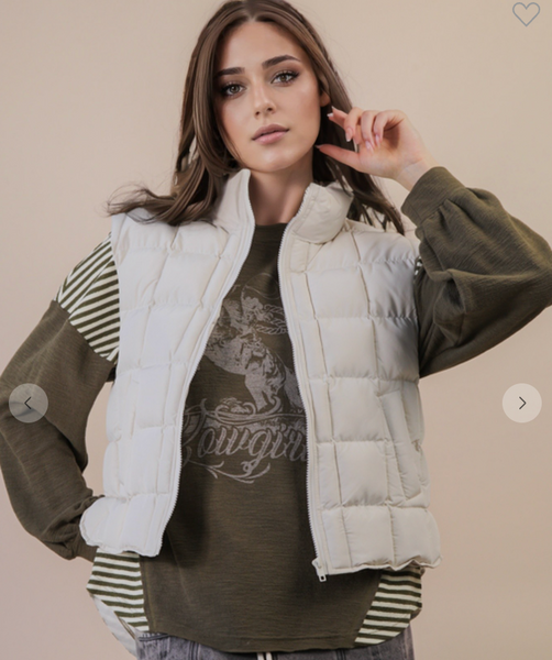 Ecru Puffer Vest