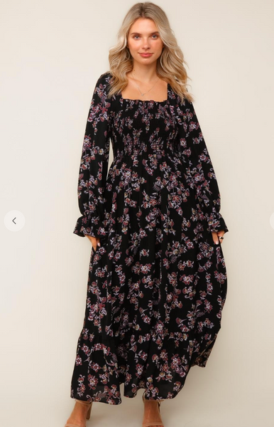 Fit And Flare Floral Maxi Dress