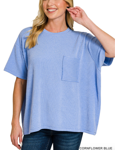 Everyday Favorite Pocket Top Blue