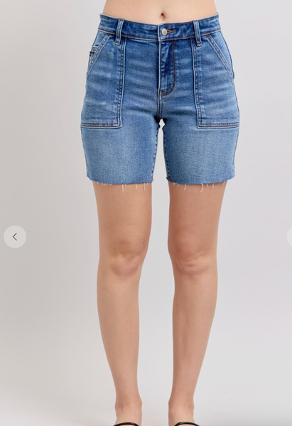 Judy Blue Mid-Rise Pocket Bermuda Shorts