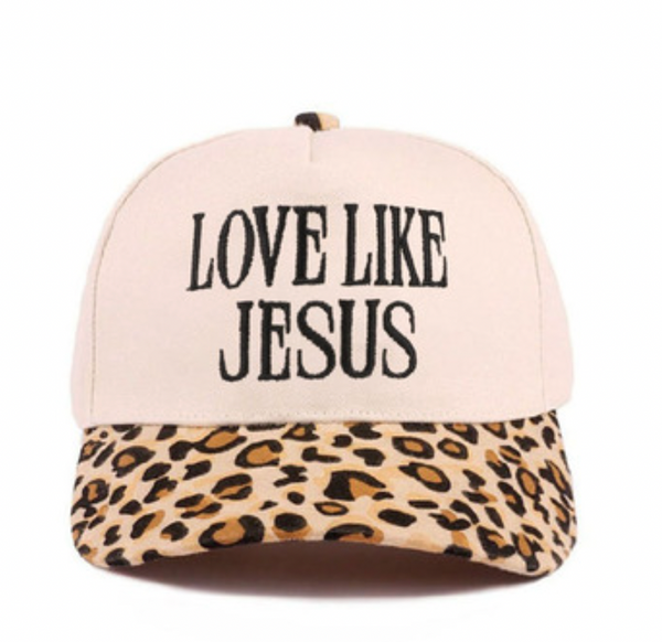 Love Like Jesus Leopard Adjustable Hat