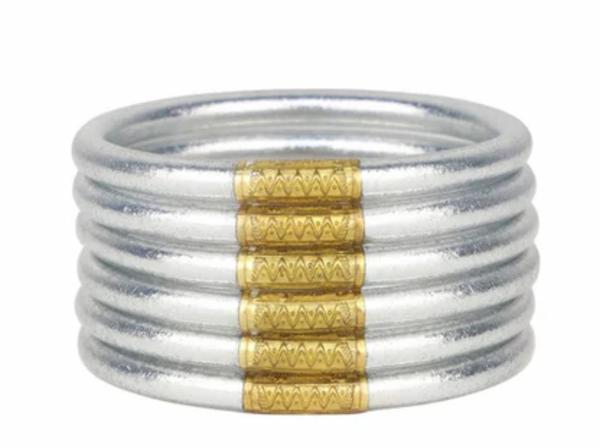 Budhagirl Silver All Weather Bangle Serenity Pair