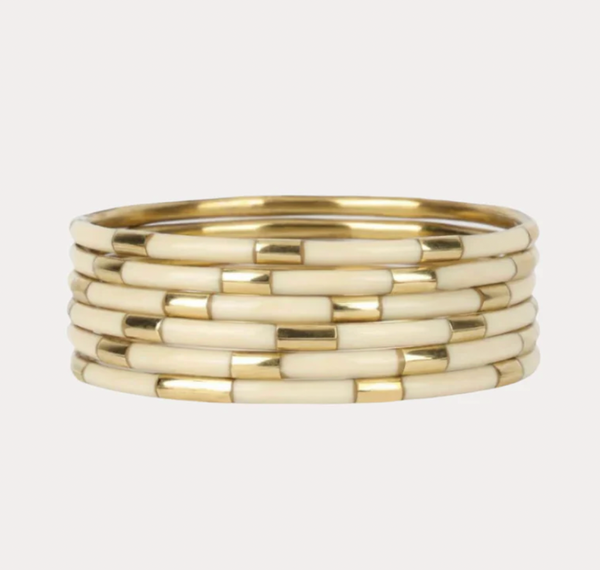 Budhagirl Veda Bangles Ivory Set of 6