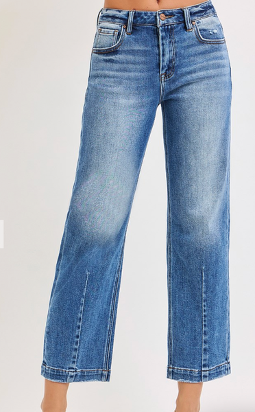 Risen High-Rise Cropped Tapered Boyfriend Jeans