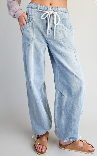 Azure Baggy Mineral Wash Pants