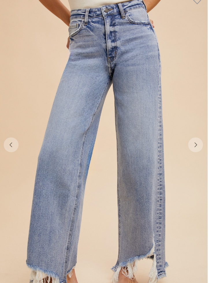 Anniewear Asym Distressed Hem Jeans