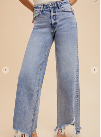 Anniewear Asym Distressed Hem Jeans