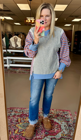Think On It Stripe Pullover Top