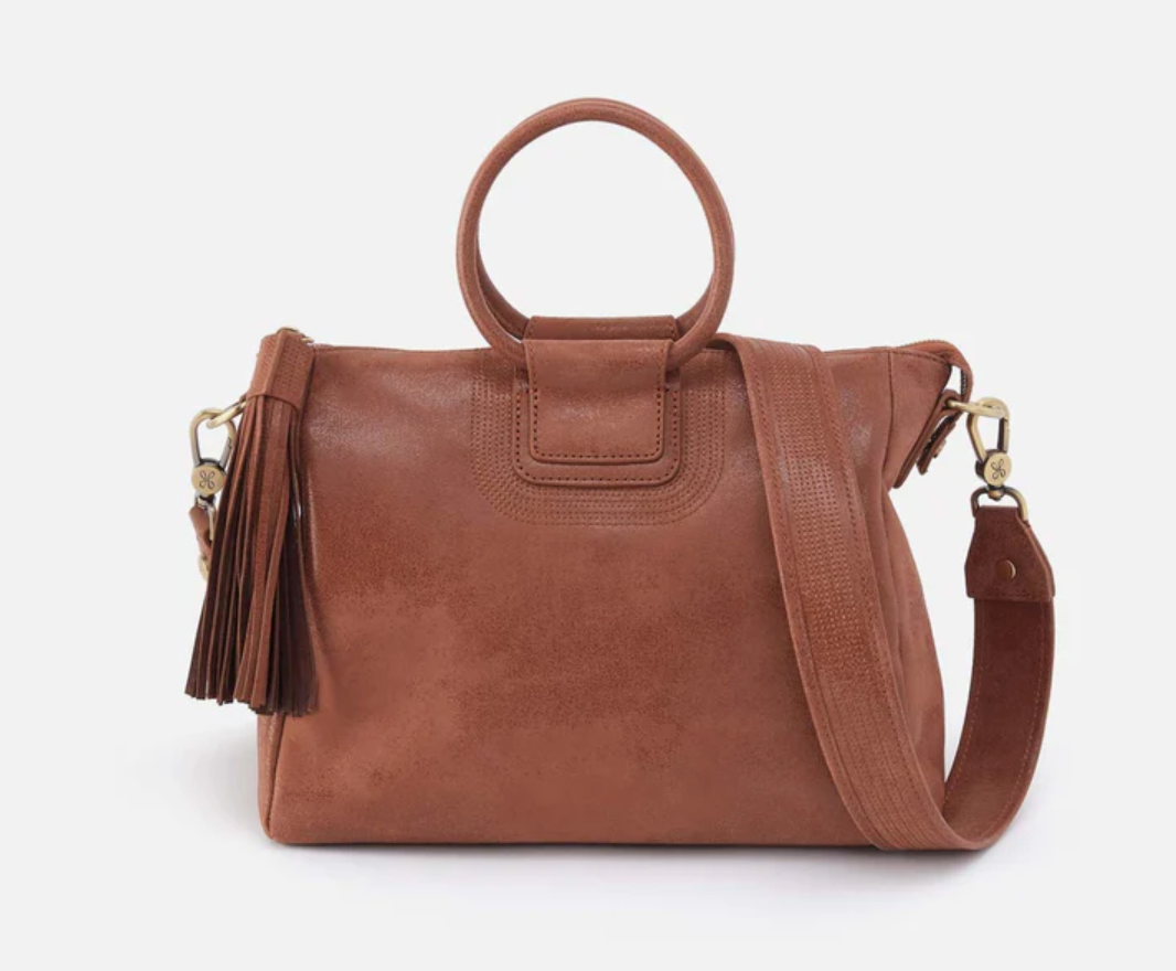 HOBO Leather Handbag Shelia Medium Satchel Burnished Saddle