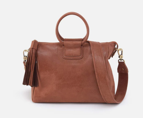 HOBO Leather Handbag Shelia Medium Satchel Burnished Saddle