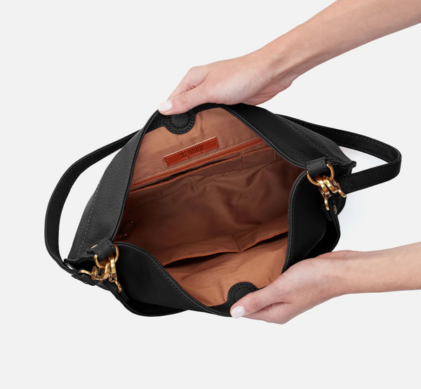 HOBO Pier Shoulder Bag Pebbled Leather Black
