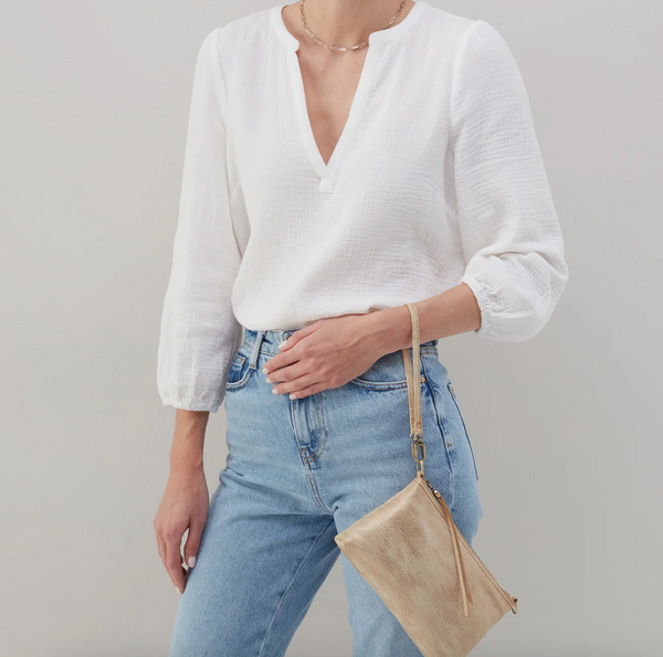 HOBO Darcy Crossbody Metallic Gold Leaf