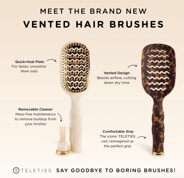 Hairbrush Teleties Vented, Detangler