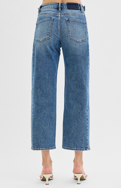 Risen Barrel Jeans Adjustable Waist Band